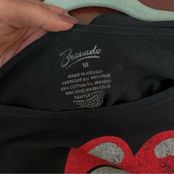Bravado Black Long Sleeve Rolling Stones Tongue Logo  Graphic Band Tee Shirt M - Picture 6 of 6